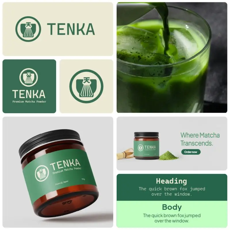 A Minimalist Logo Concept for a Matcha Brand (Tenka)
